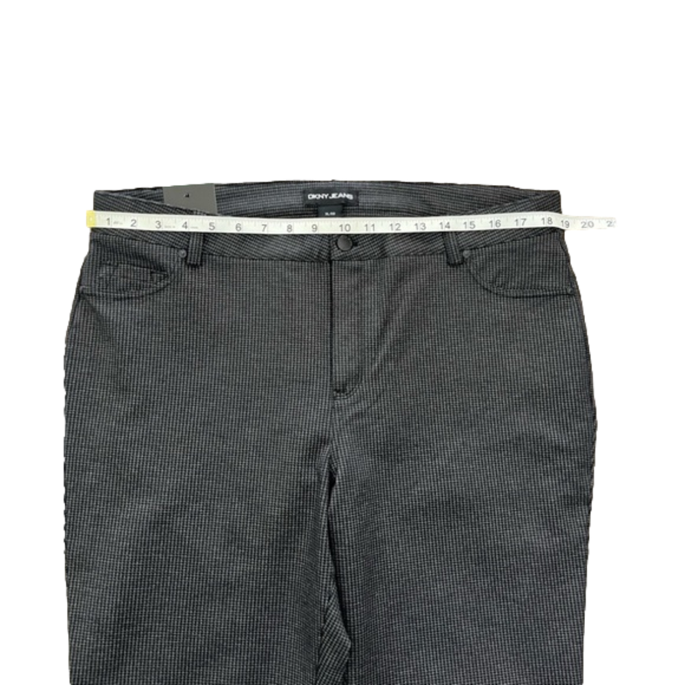 DKNY Women's Ponte Dress Ankle Pant Grey Houndstooth Size XL NEW - Picture 2 of 6
